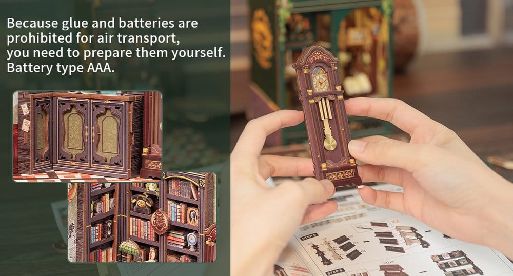 Maquette Book Nook Owl Bookstore 17 x 12 cm