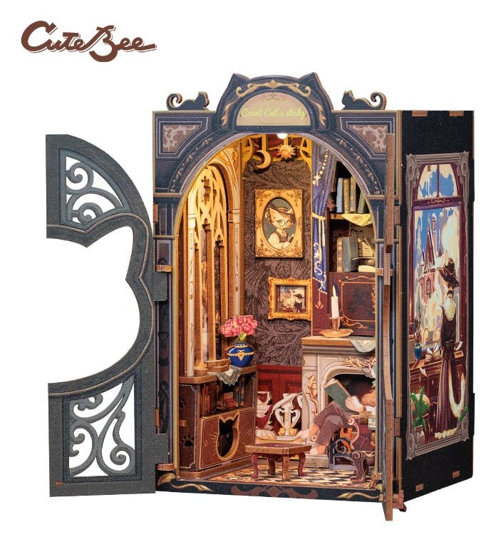 Maquette Book Nook Count Cat´s Study 17 x 12 cm