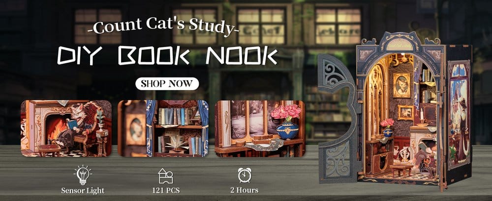 Maquette Book Nook Count Cat´s Study 17 x 12 cm