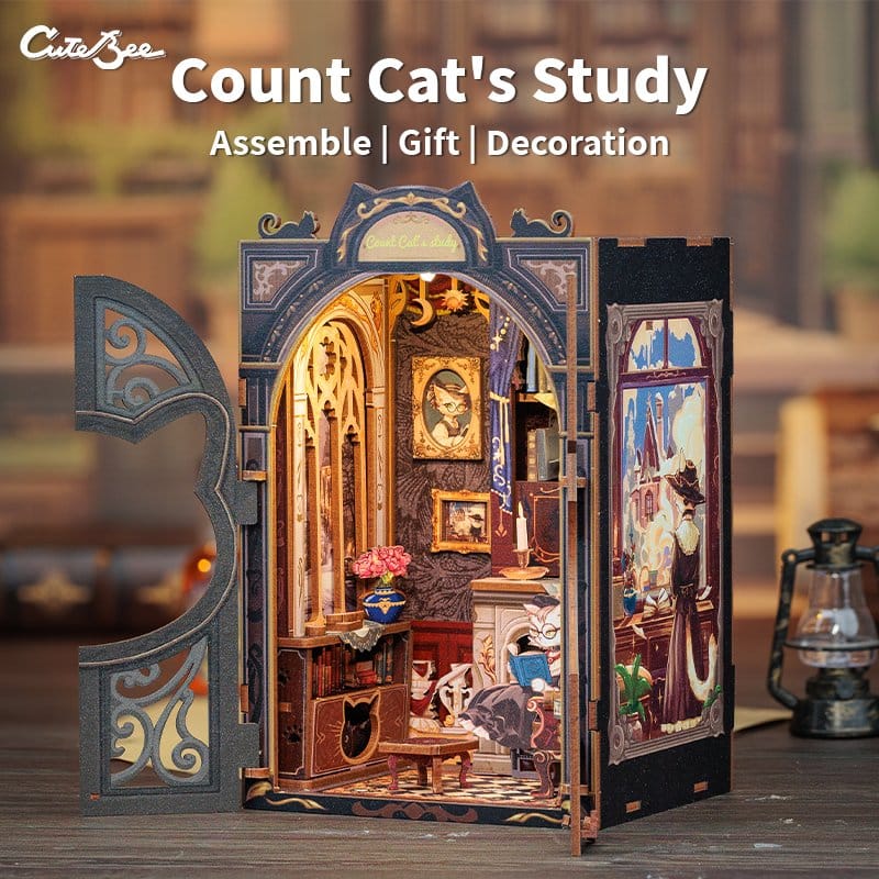 Maquette Book Nook Count Cat´s Study 17 x 12 cm