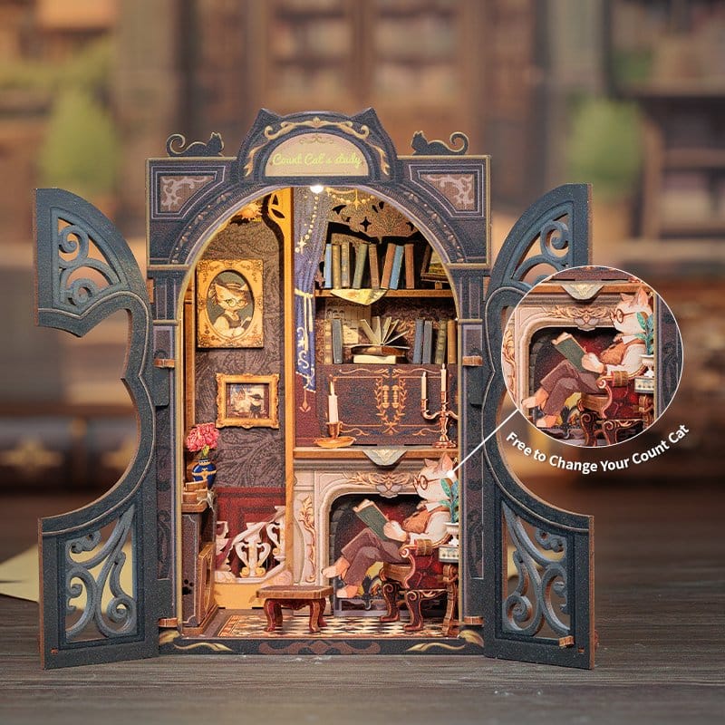 Maquette Book Nook Count Cat´s Study 17 x 12 cm