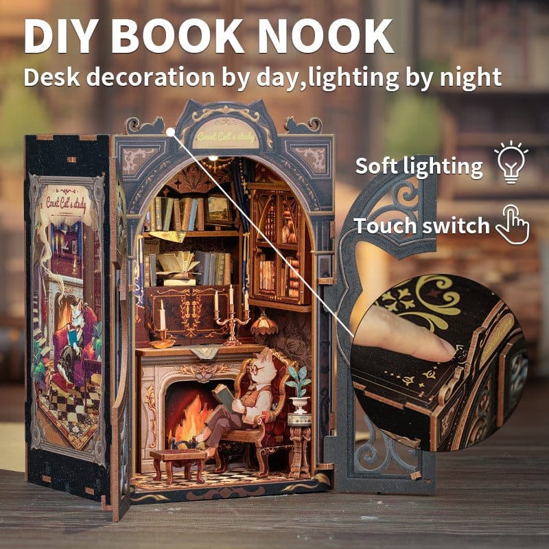 Maquette Book Nook Count Cat´s Study 17 x 12 cm