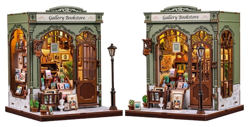 Figurine Model Kit Miniature House Gallery Bookstore 20 x 16 cm