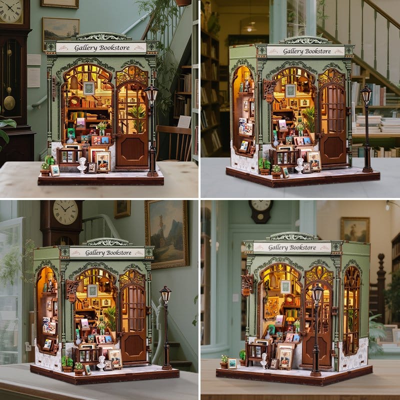 Figurine Model Kit Miniature House Gallery Bookstore 20 x 16 cm