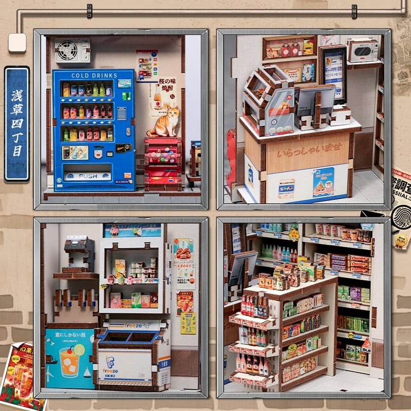 Maquette Miniature House Beika-cho Convenience Store 22 x 15 cm