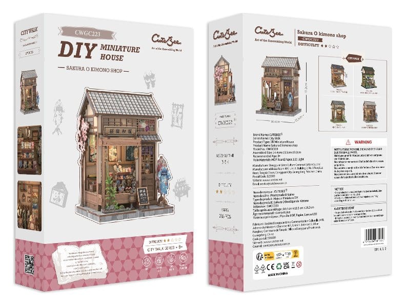 Figurine Model Kit Miniature House Sakura O Kimono Shop 19 x 14 cm