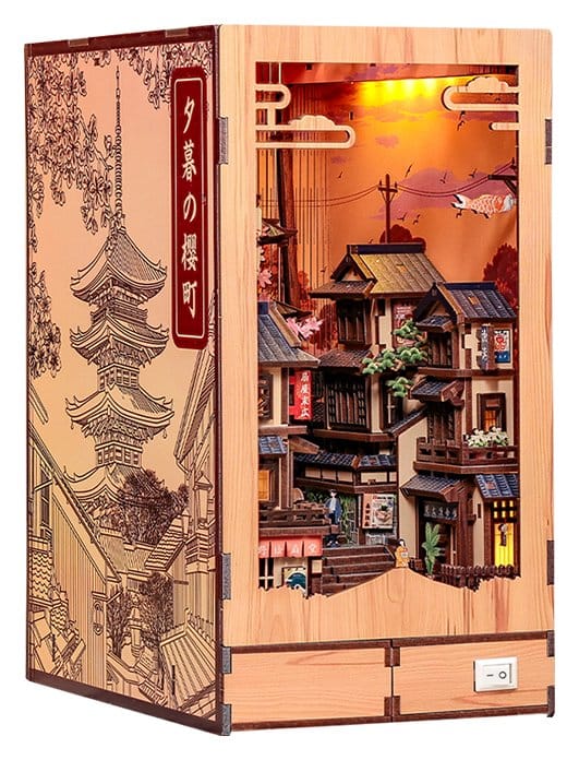 Maquette Book Nook Twilight Sakura Path 23 x 12 cm