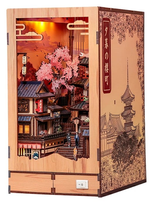 Maquette Book Nook Twilight Sakura Path 23 x 12 cm