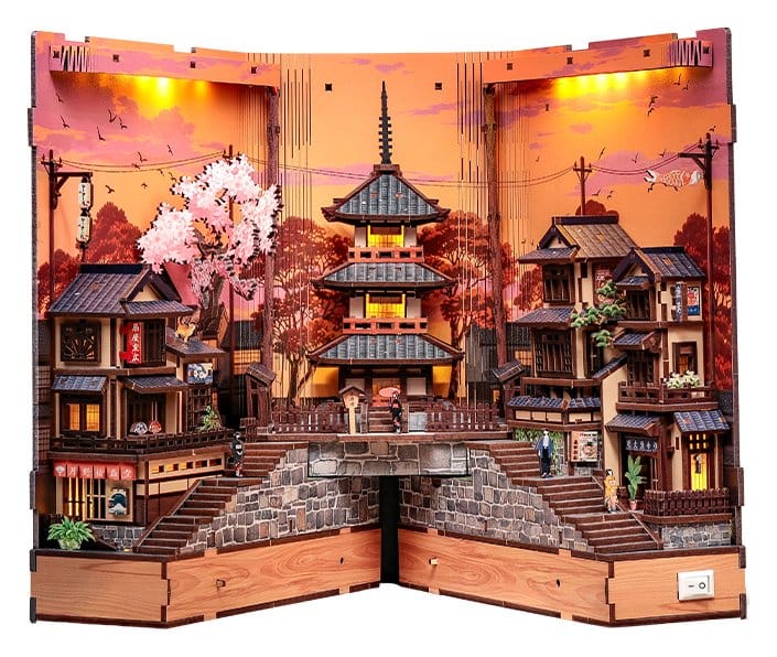 Maquette Book Nook Twilight Sakura Path 23 x 12 cm