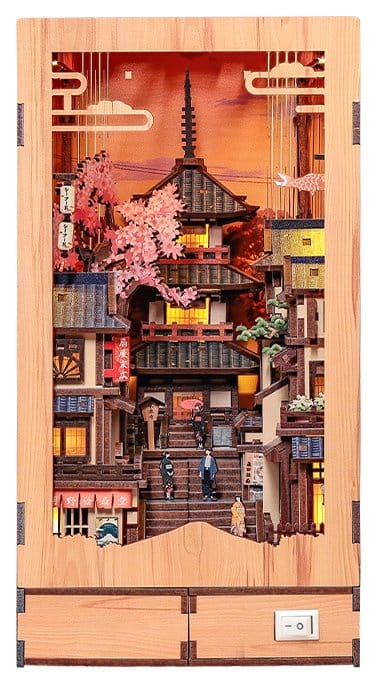 Maquette Book Nook Twilight Sakura Path 23 x 12 cm