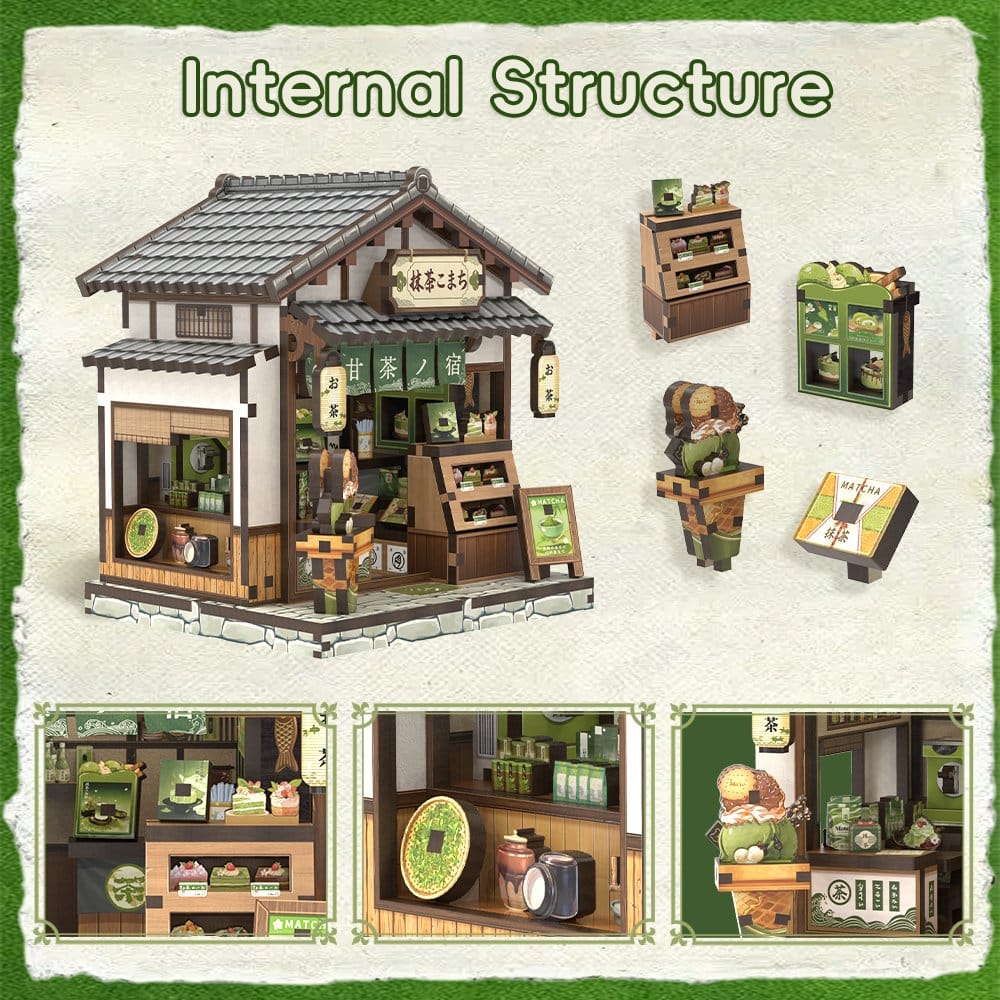 Figurine Model Kit Miniature House Kyoto Matcha Cottage 11 x 9 cm