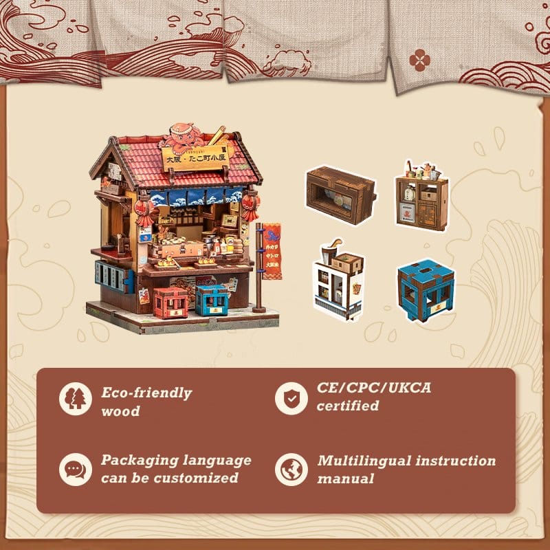 Figurine Model Kit Miniature House Osaka Takoyaki 12 x 9 cm