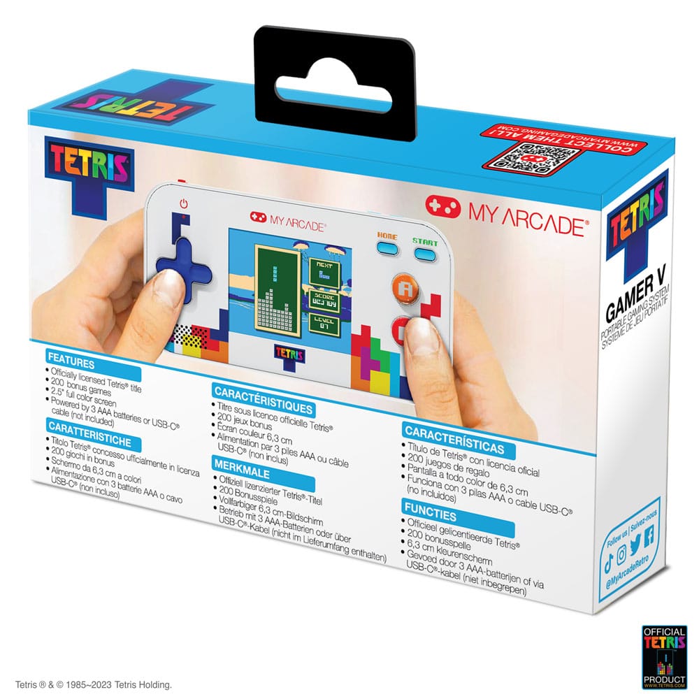 Tetris Console de jeux vidéo portable Gamer V