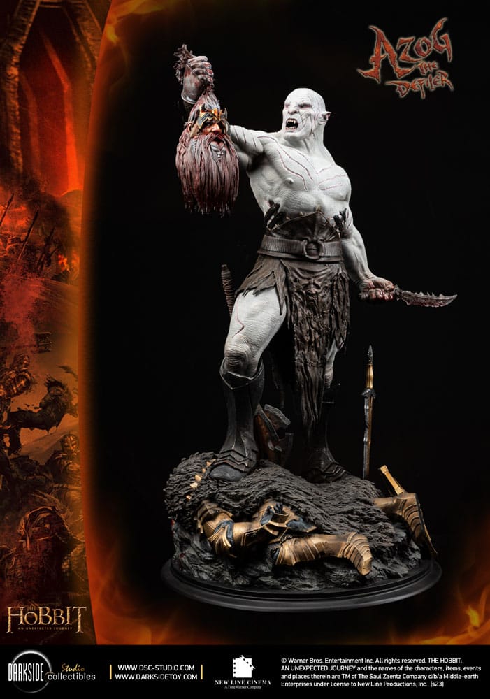 Le Hobbit Un voyage statuette 1/3 MS Series Azog The Defiler John Howe Signature Edition 90 cm