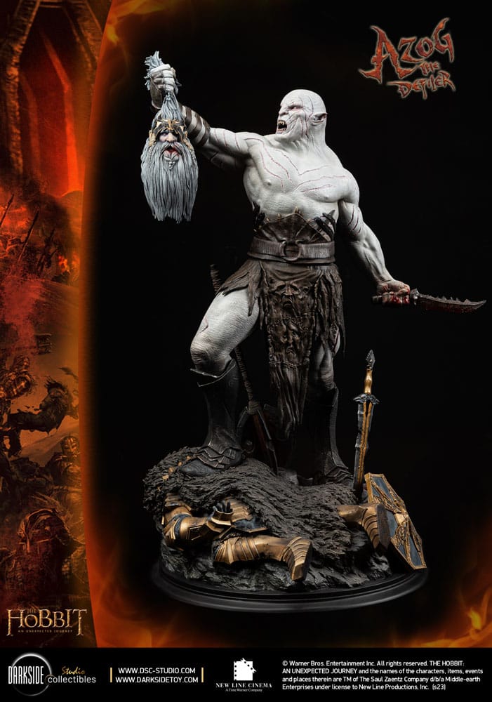 Le Hobbit Un voyage statuette 1/3 MS Series Azog The Defiler John Howe Signature Edition 90 cm