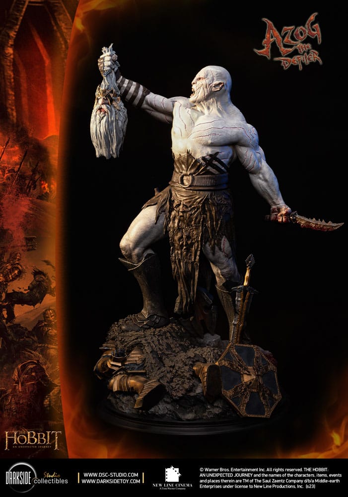 Le Hobbit Un voyage statuette 1/3 MS Series Azog The Defiler John Howe Signature Edition 90 cm