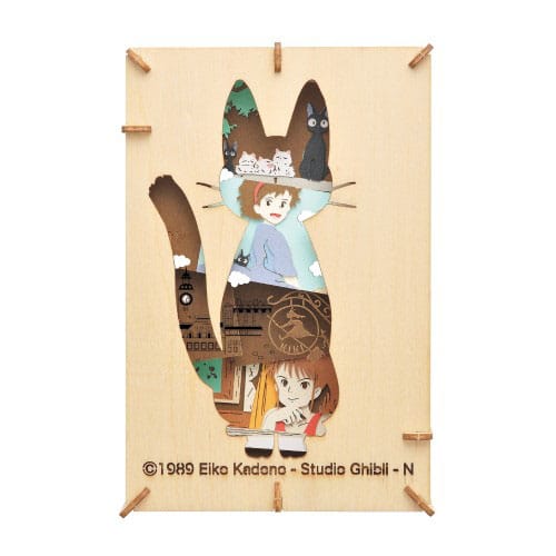Kiki la petite sorcière Paper Model Kit Paper Theater Wood Style Silhouette Jiji