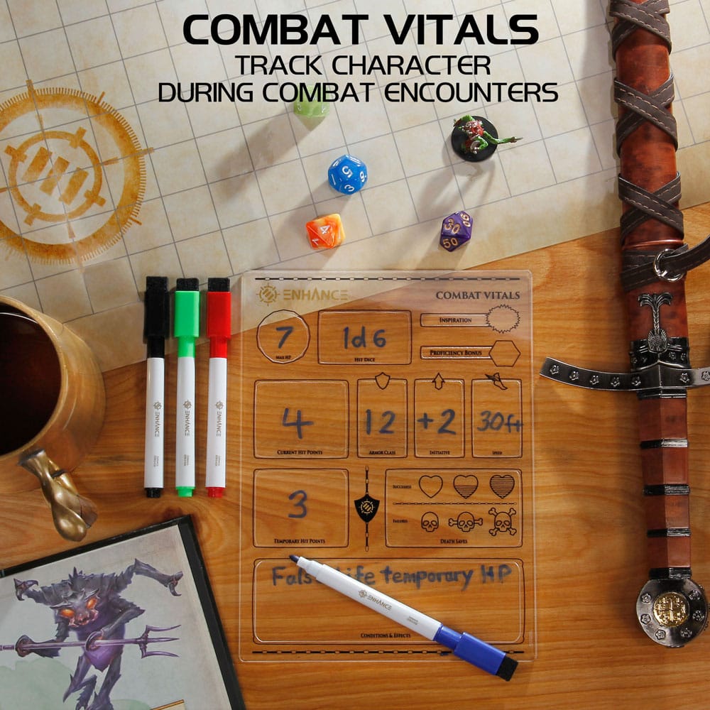Enhance RPG Series fiches de personnage acrylique *ANGLAIS*