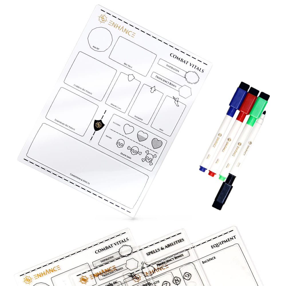 Enhance RPG Series fiches de personnage acrylique *ANGLAIS*