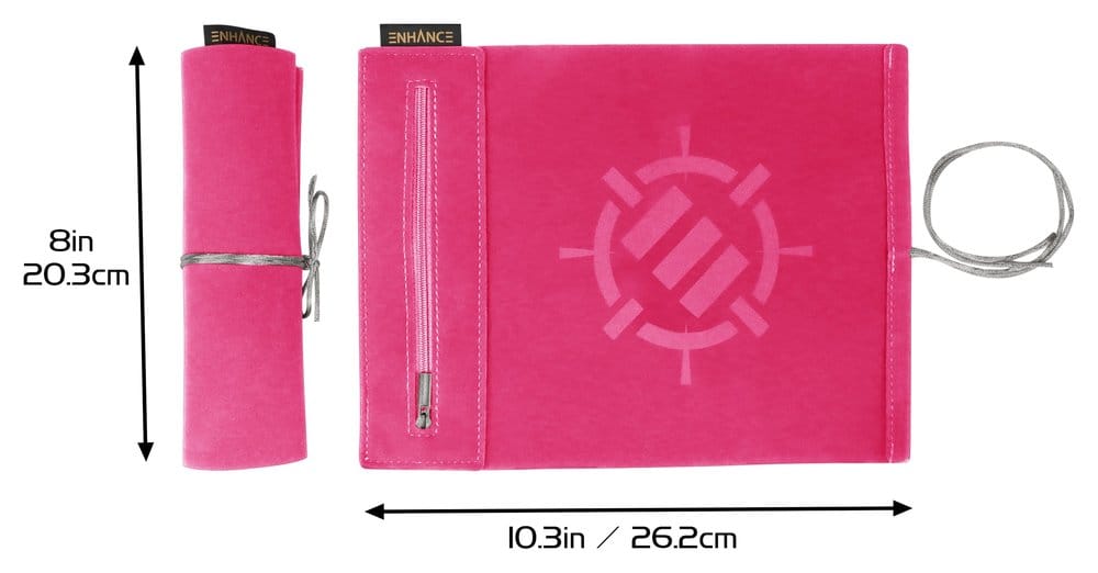 Enhance Accessoires de table Roll on a Scroll Dé et tapis à rouler Rose