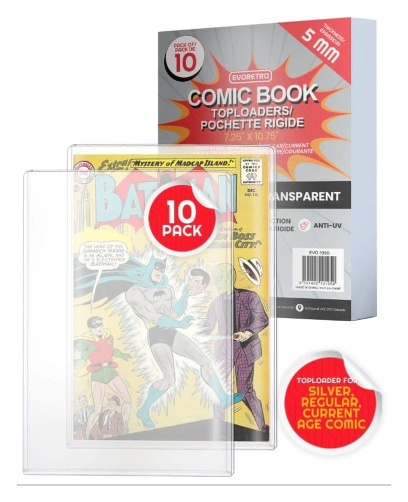 Evoretro Toploader pour Comics pack de 10 Silver