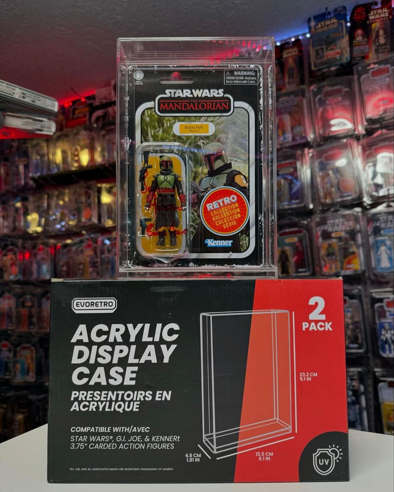 Evoretro pack 2 présentoirs vitrine acrylique pour figurines articulées