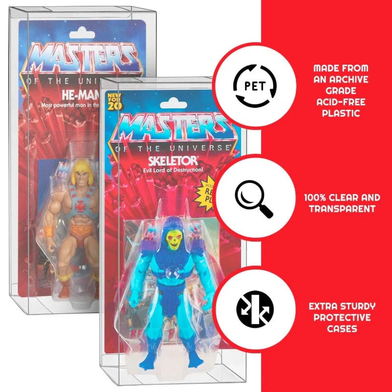 Pack 10 boîtes de protection en PET pour figurines Masters of the Universe Origins Power Posing (Carded) Box