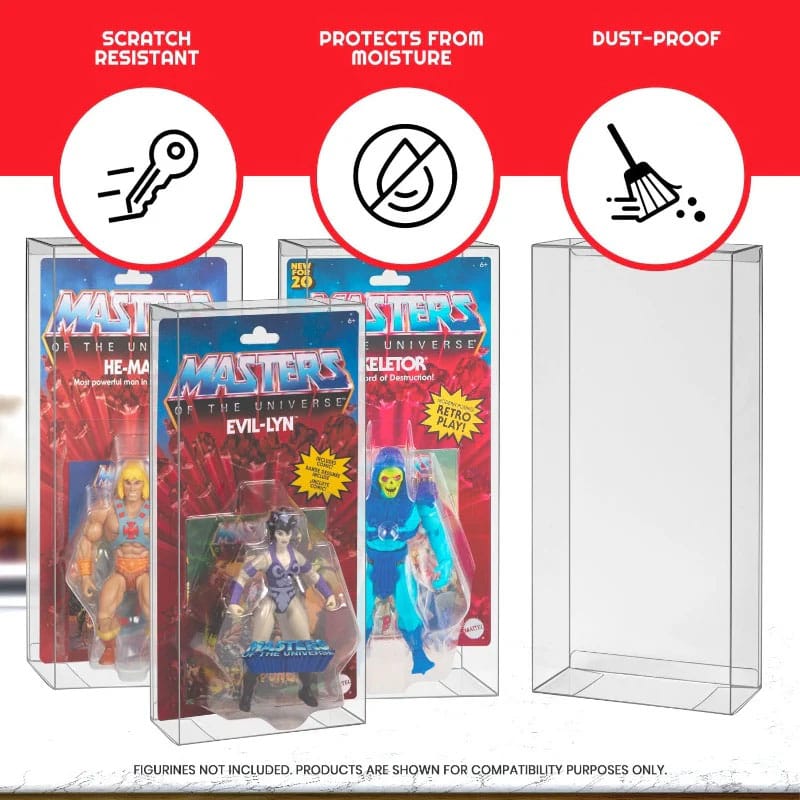 Pack 10 boîtes de protection en PET pour figurines Masters of the Universe Origins Power Posing (Carded) Box
