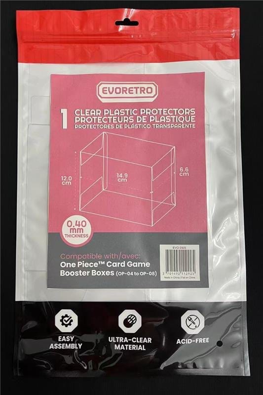 Pack 1 boîte de protection en PET pour One Piece Card Game Booster Boxes (OP-04 à OP-08) 12 x 6 x 15 cm