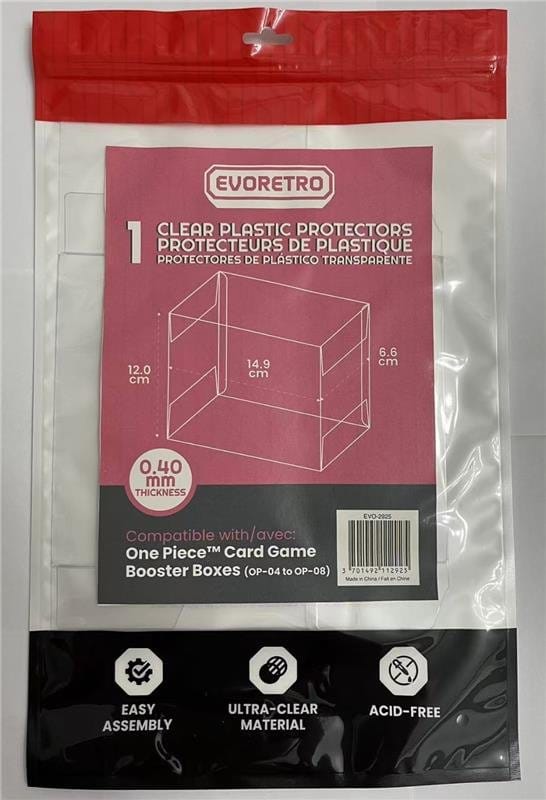Pack 1 boîte de protection en PET pour One Piece Card Game Booster Boxes (OP-04 à OP-08) 12 x 6 x 15 cm