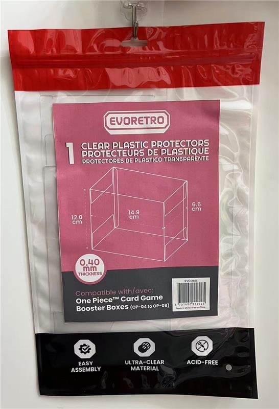 Pack 1 boîte de protection en PET pour One Piece Card Game Booster Boxes (OP-04 à OP-08) 12 x 6 x 15 cm