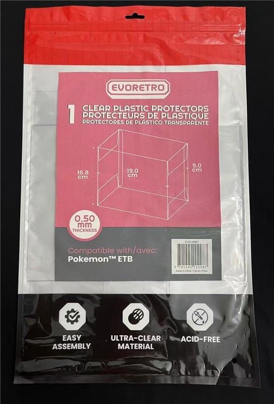 Evoretro Pack 1 boîte de protection en PET pour Pokémon ETB