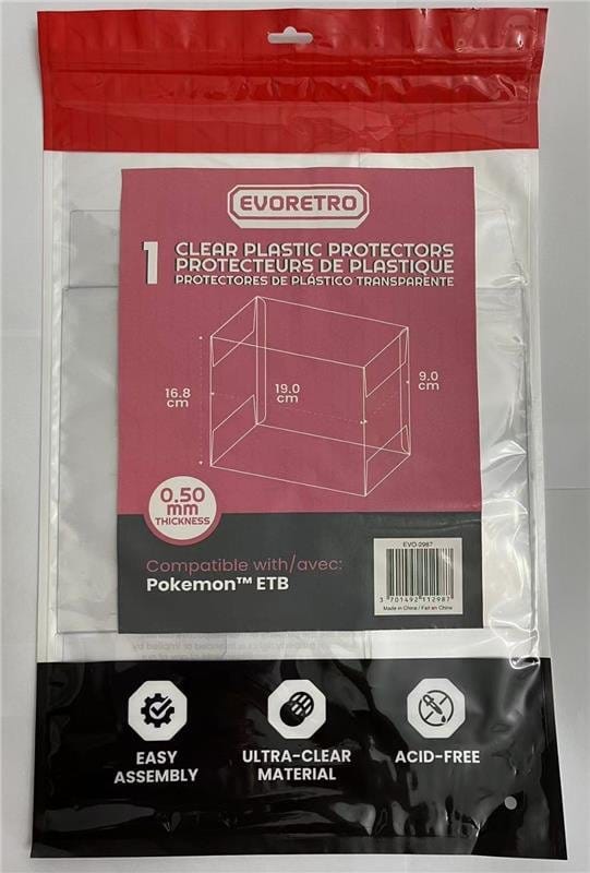 Evoretro Pack 1 boîte de protection en PET pour Pokémon ETB