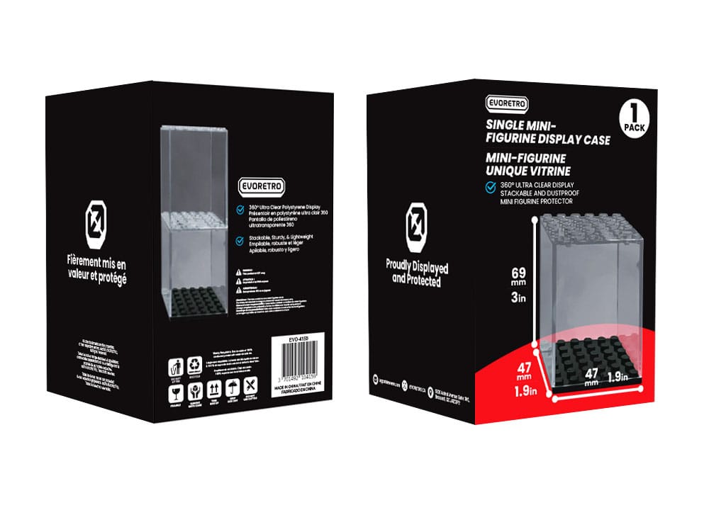 Evoretro présentoir vitrine acrylique pour figurines mini Single Stackable