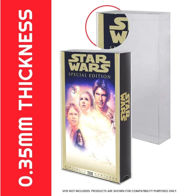 Pack 25 boîtes de protection en PET pour Cassettes VHS