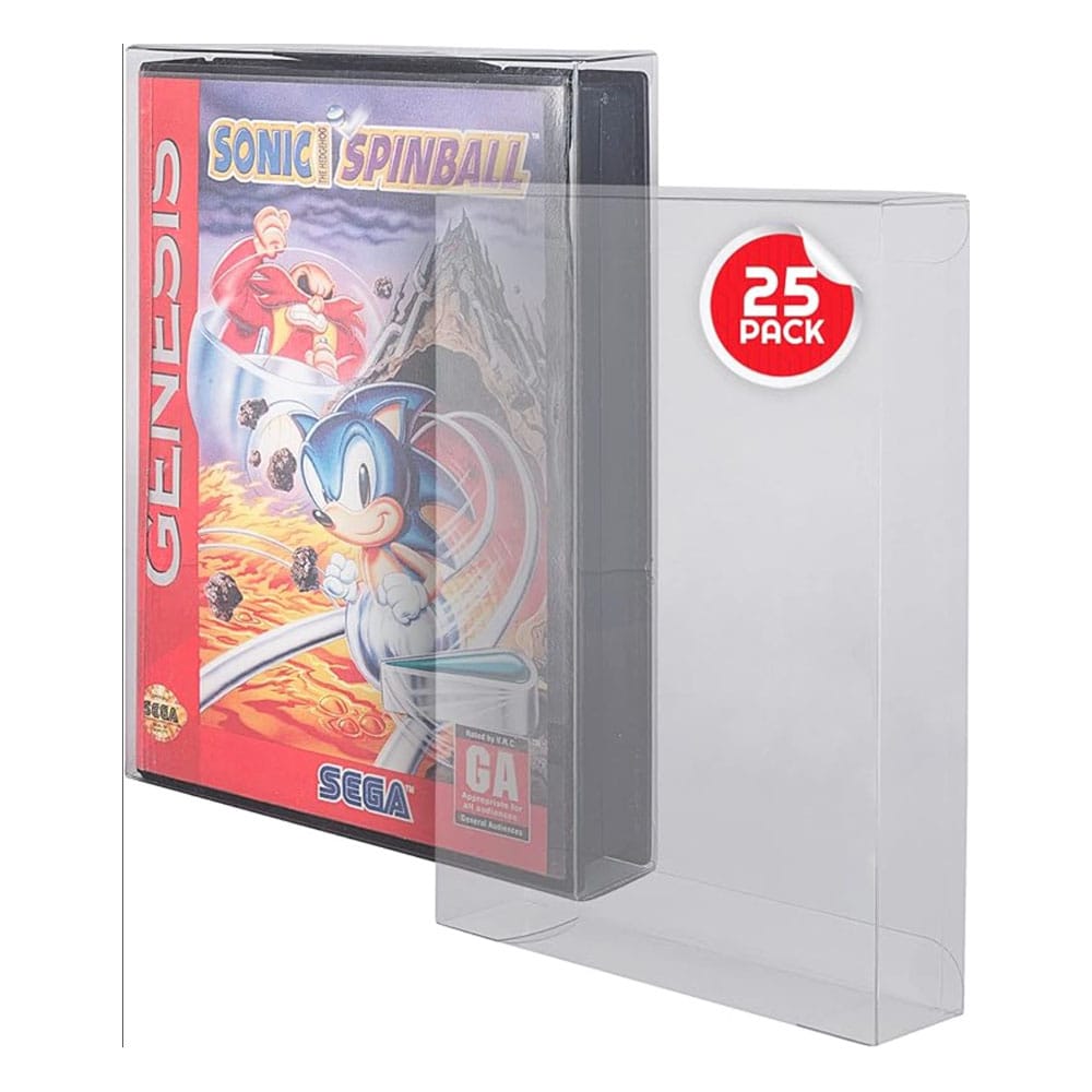 Pack 25 boîtes de protection en PET pour jeux Sega Genesis Games
