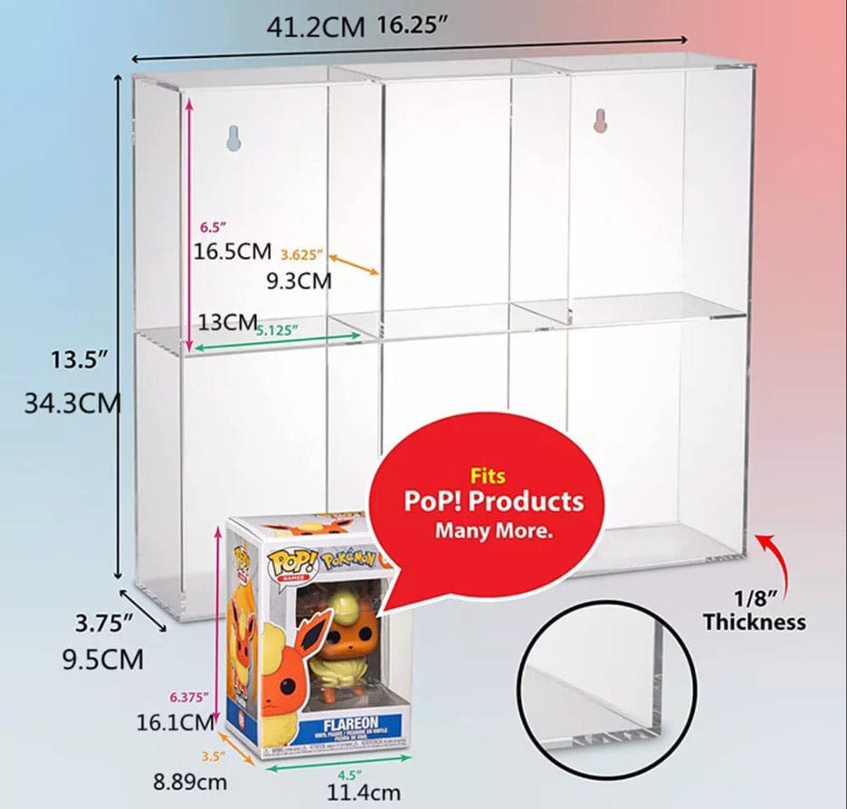 Evoretro présentoir vitrine acrylique pour 6 Funko Pops
