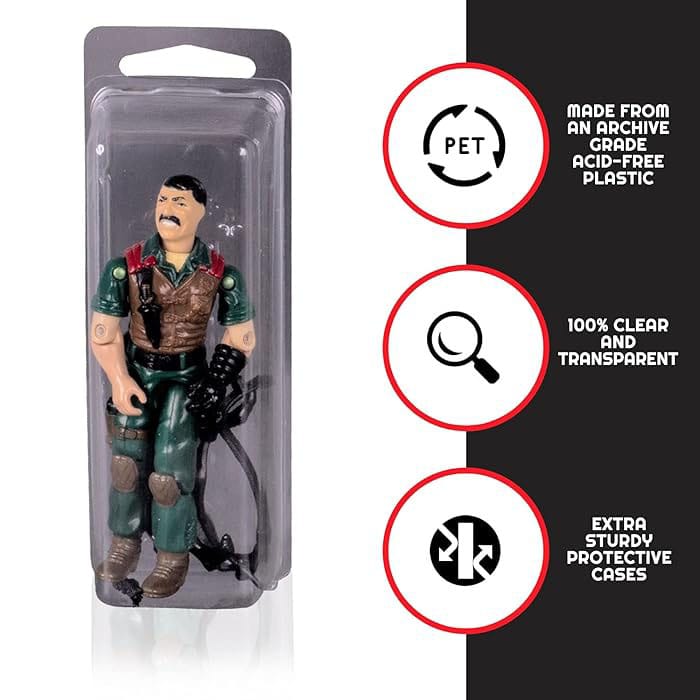 Pack 50 boîtes de protection Clamshell en PET pour figurines articulées