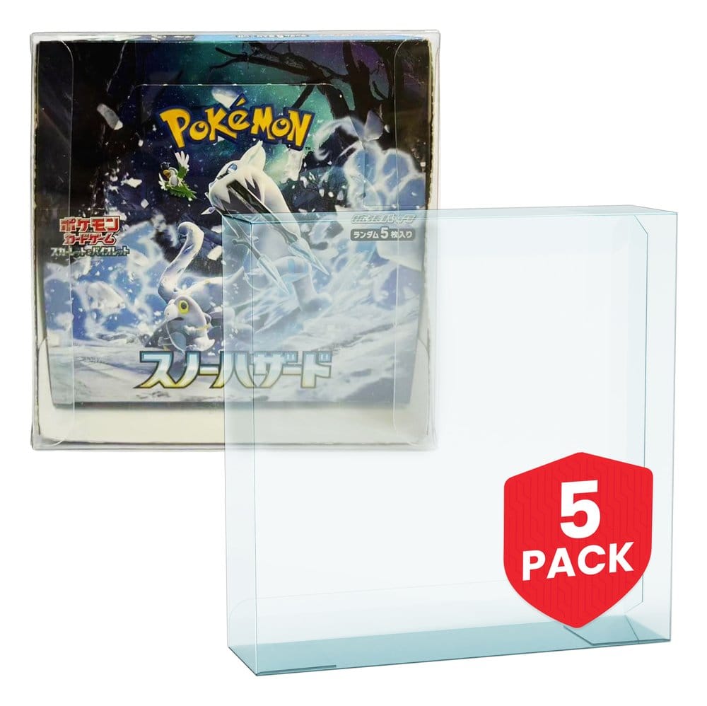 Evoretro Pack 5 boîtes de protection en PET pour Pokémon Booster Box Japonaise Grande
