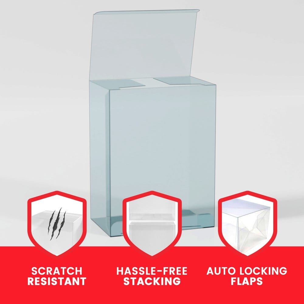 Evoretro Pack 5 boîtes de protection en PET pour Pokémon Medium Tins 12x8x15cm