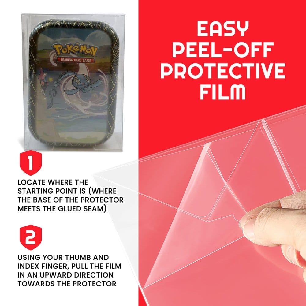 Evoretro Pack 5 boîtes de protection en PET pour Pokémon Small Tins 8x3x13cm