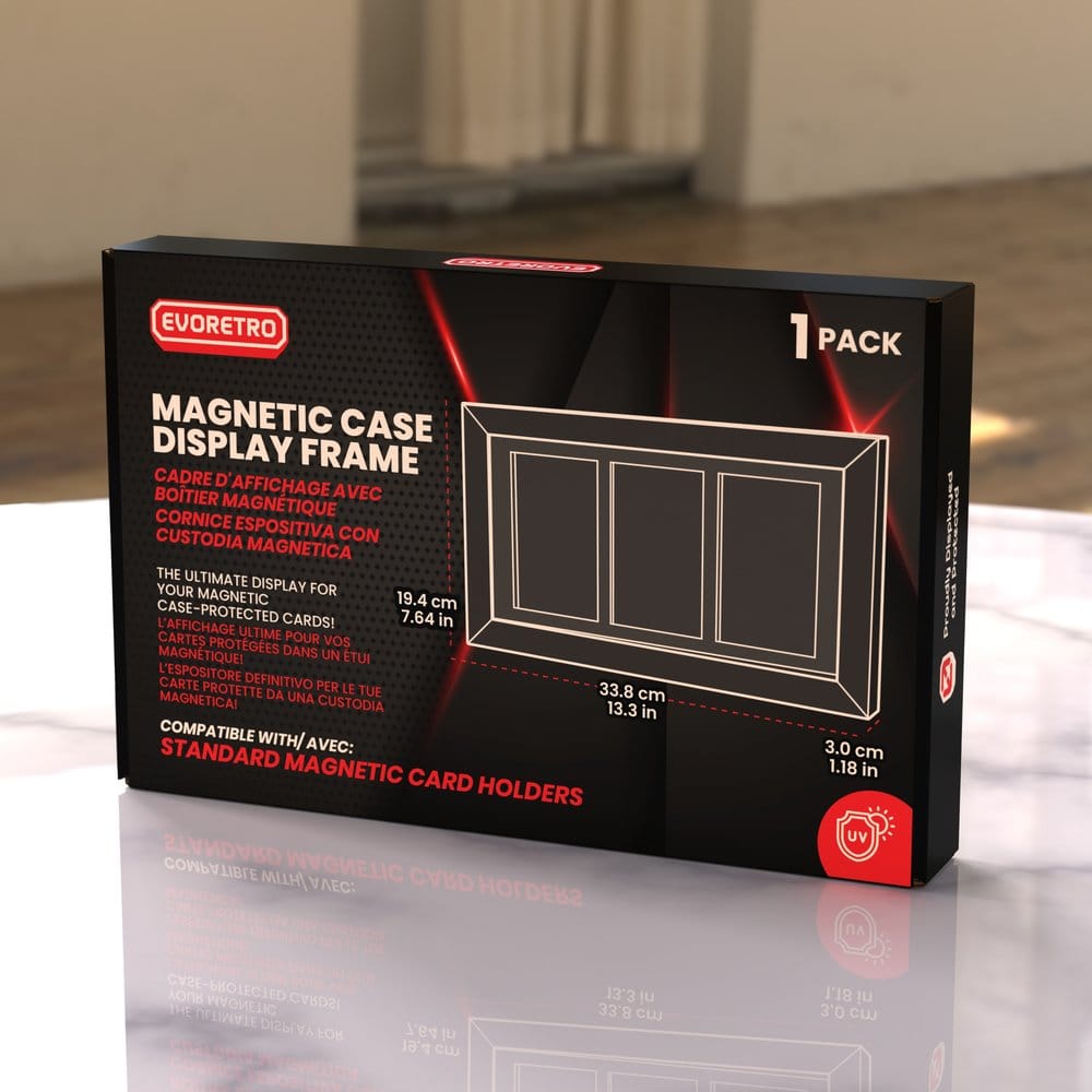 Evoretro Cadre d'Affichage Vitrine pour 3 Cartes en Boîtier Magnétique