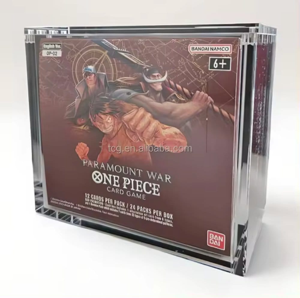 Evoretro Présentoir en Acrylique pour Grande Boîte de Boosters Bandai One Piece TCG (OP-02)