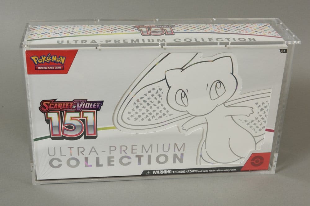 Evoretro présentoir vitrine en acrylique pour Pokemon 151 UPC Box et Mega Charizard X UPC Box 23 x 39 cm
