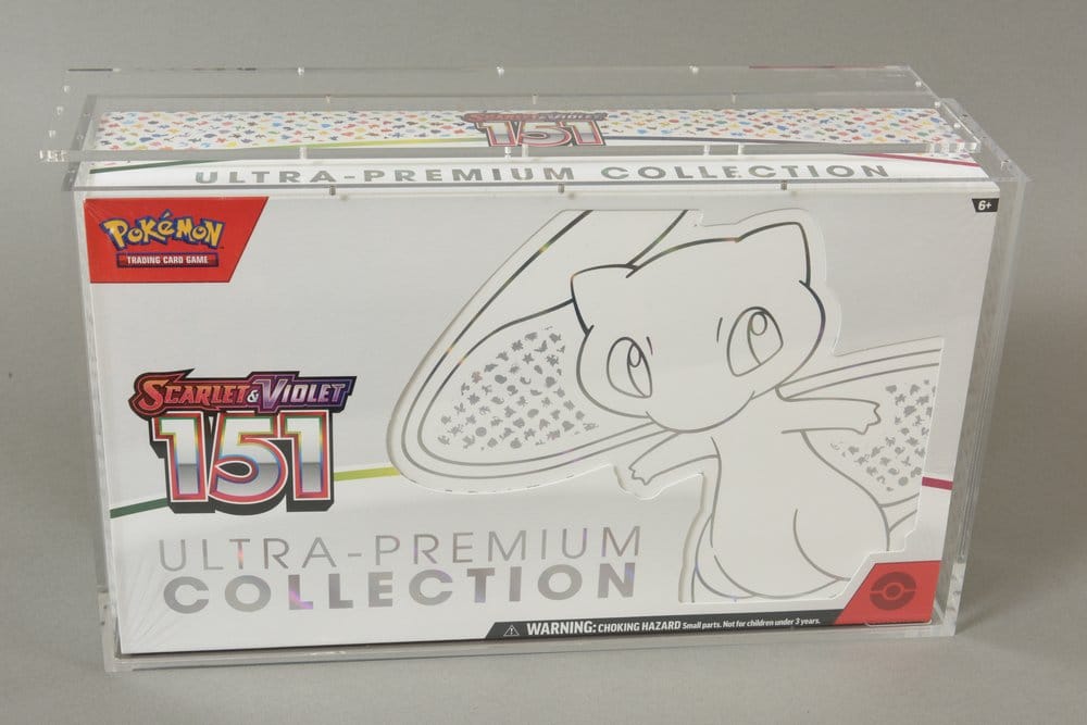 Evoretro présentoir vitrine en acrylique pour Pokemon 151 UPC Box et Mega Charizard X UPC Box 23 x 39 cm