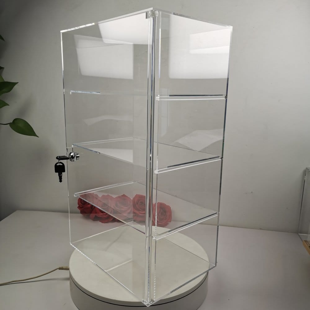 Evoretro Vitrine de comptoir à 4 niveaux en acrylique avec serrure