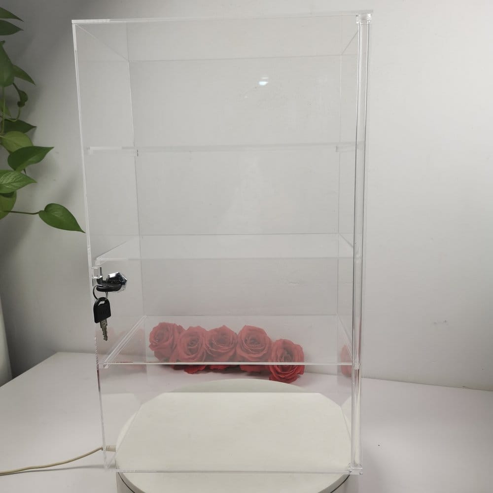 Evoretro Vitrine de comptoir à 4 niveaux en acrylique avec serrure