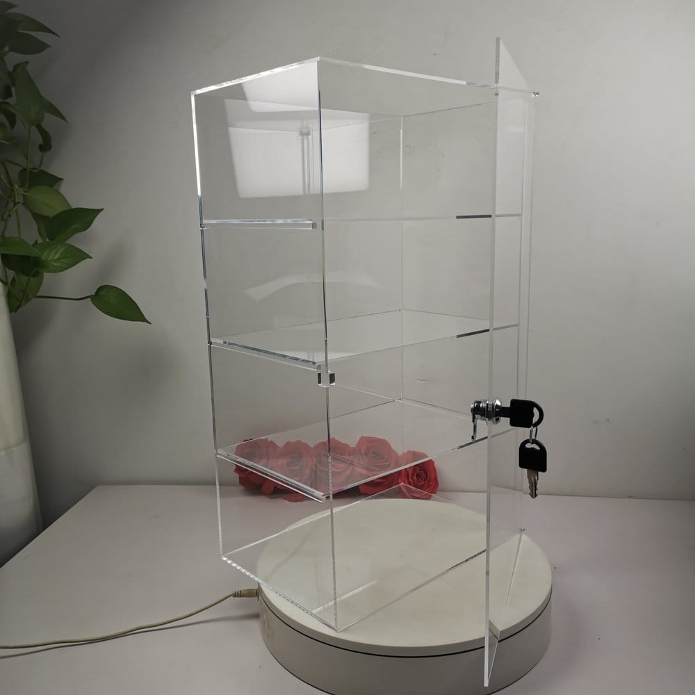 Evoretro Vitrine de comptoir à 4 niveaux en acrylique avec serrure