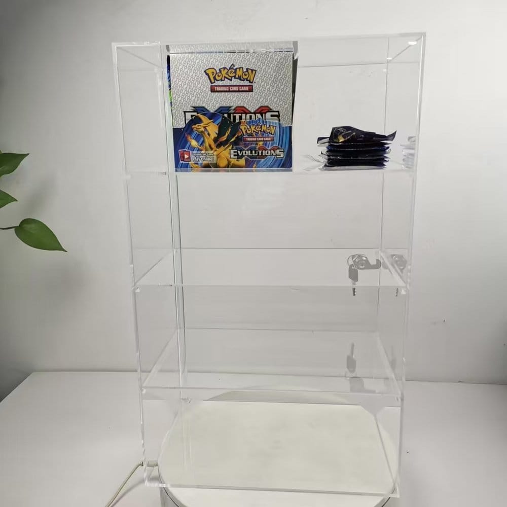 Evoretro Vitrine de comptoir à 4 niveaux en acrylique avec serrure