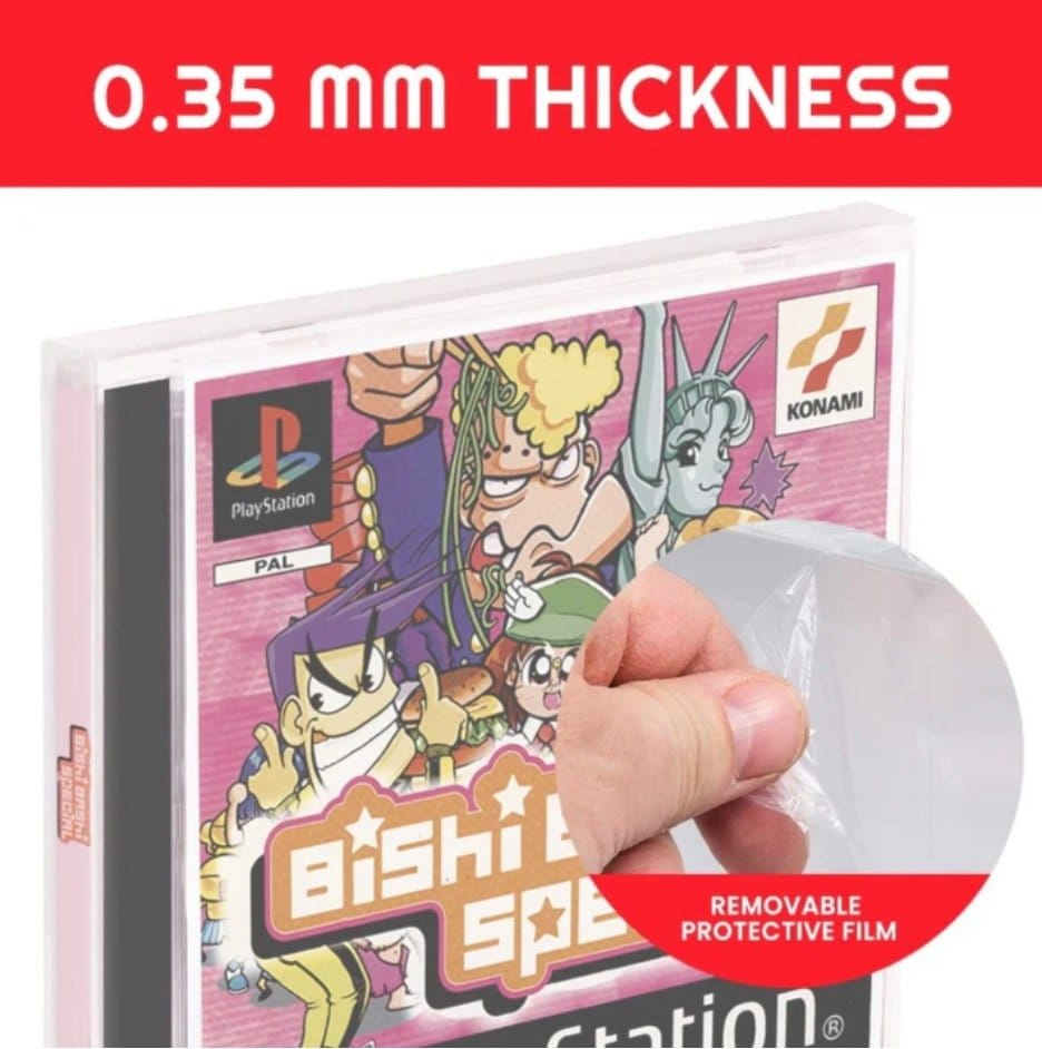 Pack 25 boîtes de protection en PET pour jeux PS1/Single CD/Dreamcast (Jewel Case) Games